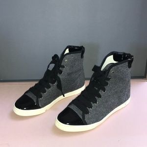 Lanvin Felt Tennis Shoe High Tops